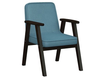 Мягкое кресло Ретро ткань голубой, каркас венге в Иваново