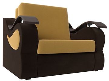 Раскладное кресло Меркурий (60), Желтый\коричневый (Микровельвет\Экокожа) в Иваново