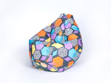Кресло-мешок Груша большое, велюр принт, геометрия в Иваново