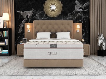 Кровать в спальню Alliance/Podium M 160х200, Флок (Велсофт Какао) в Иваново
