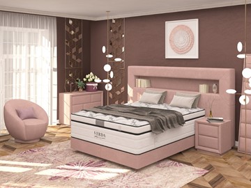 Кровать 2-спальная Smart/Podium M 160х200, Флок (Велсофт Винтажный розовый) в Иваново