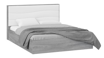 Мягкая кровать Миранда тип 1 (Дуб Гамильтон/Белый глянец) в Иваново