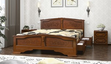 Кровать с выкатными ящиками Елена (Орех) 140х200 в Иваново