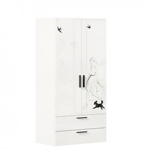 Шкаф 2х-дверный комбинированный Джоли ЛД 535.040, Серый шелк в Иваново