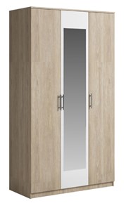 Шкаф 3 двери Genesis Светлана, с зеркалом, белый/дуб сонома в Иваново