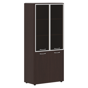 Шкаф комбинированный с дверьми в алюминиевой рамке DIONI Венге DHC 85.7  (850х430х1930) в Иваново