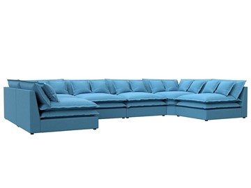 П-образный диван Лига-040, Амур голубой (рогожка) в Иваново