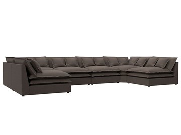 Большой П-образный диван Лига-040, Амур коричневый (рогожка) в Иваново