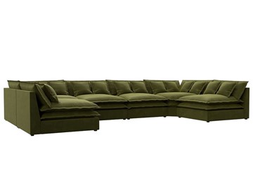 Большой П-образный диван Лига-040, Зеленый (микровельвет) в Иваново