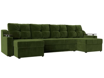 П-образный диван Сенатор, Зеленый (Микровельвет) боннель в Иваново