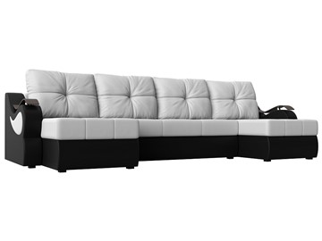 П-образный диван Меркурий П, Белый/черный (экокожа) в Иваново