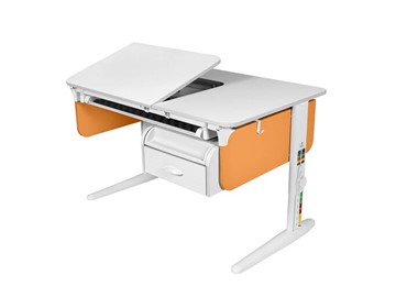 Растущий стол L/70-45 (СУТ.62)  + Tumba 8 белый-оранжевый/белый/белый с лотком в Иваново
