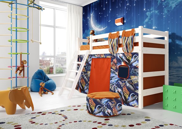 Кровать-чердак детская Соня, Вариант 6 Белый в Иваново - изображение