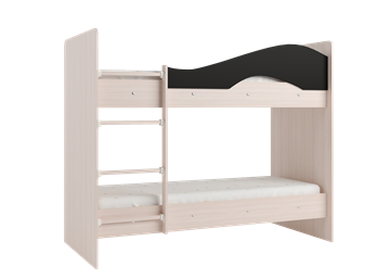 Детская  двухъярусная кровать Мая с 2 ящиками на щитах, корпус Млечный дуб, фасад Венге в Иваново - предосмотр 3