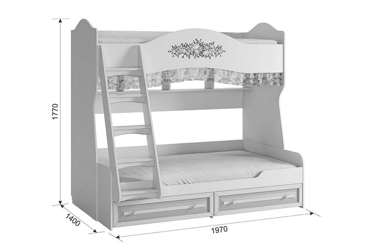 Детская 2-этажная кровать Алиса (1974х1404х1765) в Иваново - изображение 4