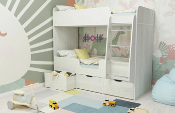 Двухэтажная детская кровать Малыш двойняшка 70х160, корпус Винтерберг, фасад Фейритейл в Иваново