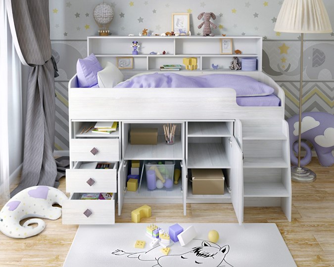 Кровать-чердак детская Малыш-5, цвет Винтерберг в Иваново - изображение 3
