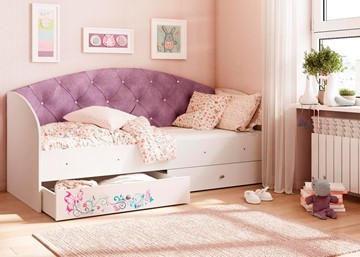 Детская кровать Эльза без бортика, Фиолетовый (латы) в Иваново
