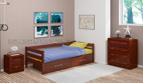 Кроватка Глория с ящиками(Орех) в Иваново - изображение