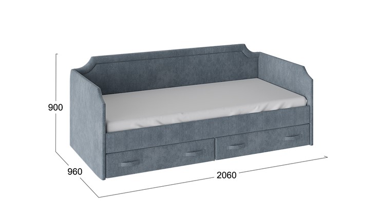 Подростковая кровать Кантри Тип 1, ТД-308.12.02 (Замша синяя) в Иваново - изображение 2