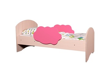 Детская кровать с бортиками Тучка, корпус Дуб млечный, фасад Розовый в Иваново