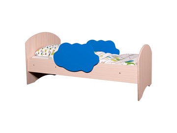 Детская кровать с бортиками Тучка, корпус Дуб млечный, фасад Синий в Иваново