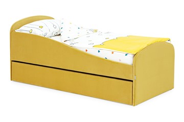 Детская кровать с ящиком Letmo горчичный (велюр) в Иваново
