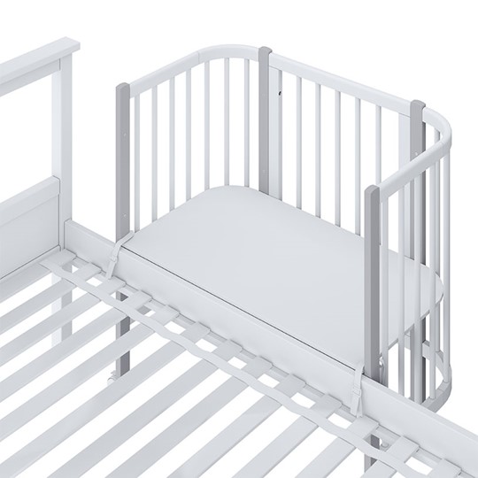 Кроватка приставная POLINI Kids Simple 120 Белый / Серый в Иваново - изображение 4