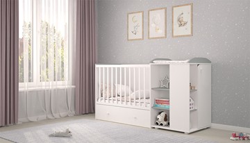 Детская кровать с комодом POLINI Kids Ameli 800 Белый / Серый, серия AMELI в Иваново - предосмотр 2