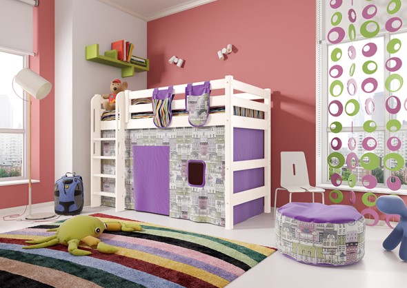 Детская кровать-чердак Соня,  Вариант 5 Белый в Иваново - изображение