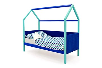 Детская кровать-домик Svogen, мятный-синий мягкая в Иваново