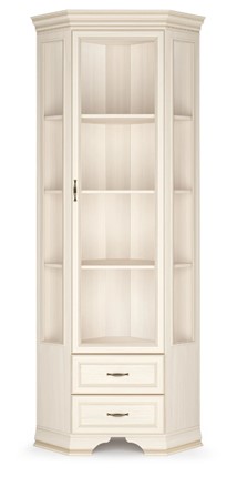 Угловой шкаф-витрина Сиена, Бодега белый / патина золото в Иваново - изображение