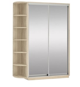 Шкаф двухдверный Экспресс (2 зеркала), со стеллажом 1900x600x2400, дуб сонома в Иваново