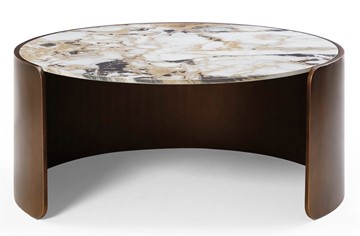 Круглый столик CT3095CL (D90) белая керамика /бронзовый в Иваново