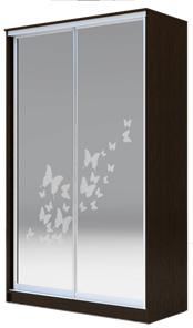 Шкаф 2200х1682х420 два зеркала, "Бабочки" ХИТ 22-4-17-66-05 Венге Аруба в Иваново