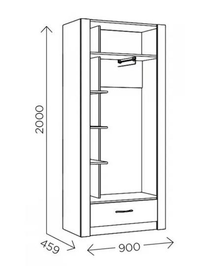 Шкаф гардеробный Ева 5 М1 дуб ирландский/белый матовый в Иваново - изображение 2