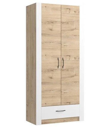 Шкаф гардеробный Ева 5 М1 дуб ирландский/белый матовый в Иваново - изображение