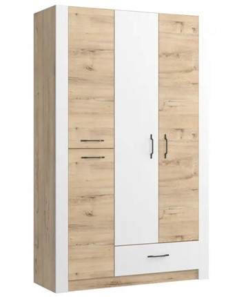 Шкаф гардеробный Ева 5 М2 дуб ирландский/белый матовый в Иваново - изображение
