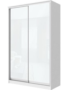 Шкаф 2-х дверный Хит-22-14-22 с цветным стеклом, белое №10, Белый корпус в Иваново