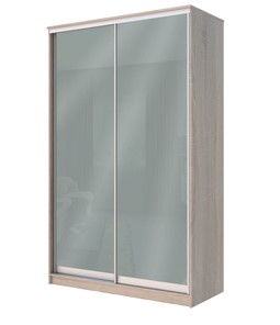 Шкаф 2-х дверный Хит-22-12/2-22 с цветным стеклом, средне-серый 074, Дуб сонома в Иваново