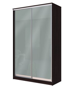 Шкаф 2-х дверный Хит-22-12/2-22 с цветным стеклом, средне-серый 074, Венге в Иваново