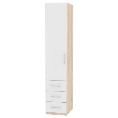 Распашной шкаф Риал (H17) 230х45х45 ручка рейлинг, Белый/ДСС в Иваново - изображение