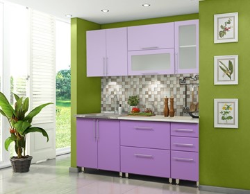 Кухня Мыло 224 2000х718, цвет Фиолет/Пастель фиолет в Иваново