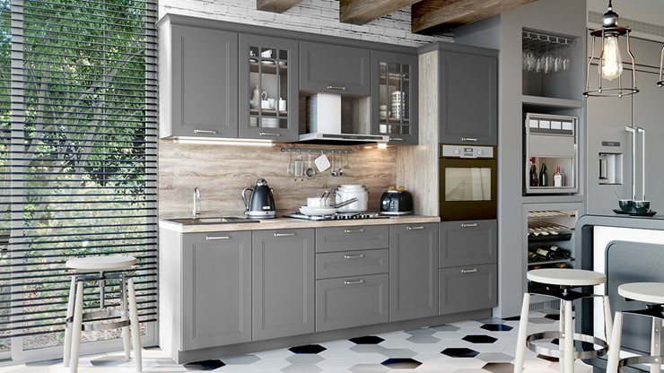 Кухонный угловой гарнитур Одри №2 (Серый) в Иваново - изображение 2