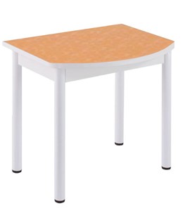 Кухонный пристенный стол НСПГ-02 ПЛ1, цветы манго/белое ЛДСП/36 прямые трубки крашеные белый в Иваново