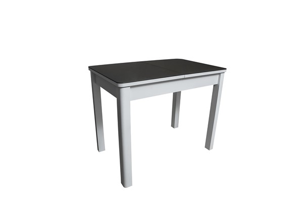 Кухонный раскладной стол Айсберг-2СТ белое/черное/прямые массив в Иваново - изображение