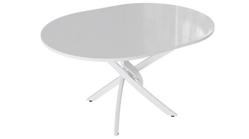 Кухонный стол раскладной Diamond тип 3 (Белый муар/Белый глянец) в Иваново - предосмотр 1