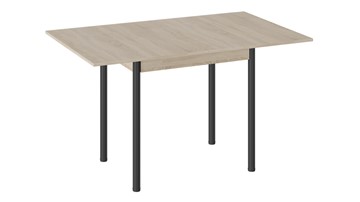Кухонный раздвижной стол Родос тип 2 с опорой d40 (Черный муар/Дуб Сонома) в Иваново - предосмотр 1