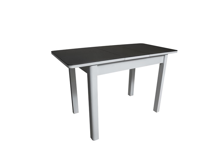 Кухонный раскладной стол Айсберг-2СТ белое/черное/прямые массив в Иваново - изображение 1