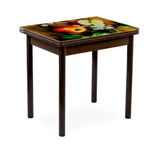 Кухонный пристенный стол СПА-01 СТФ, венге/фотопечать дерево/опоры прямые коричневые в Иваново